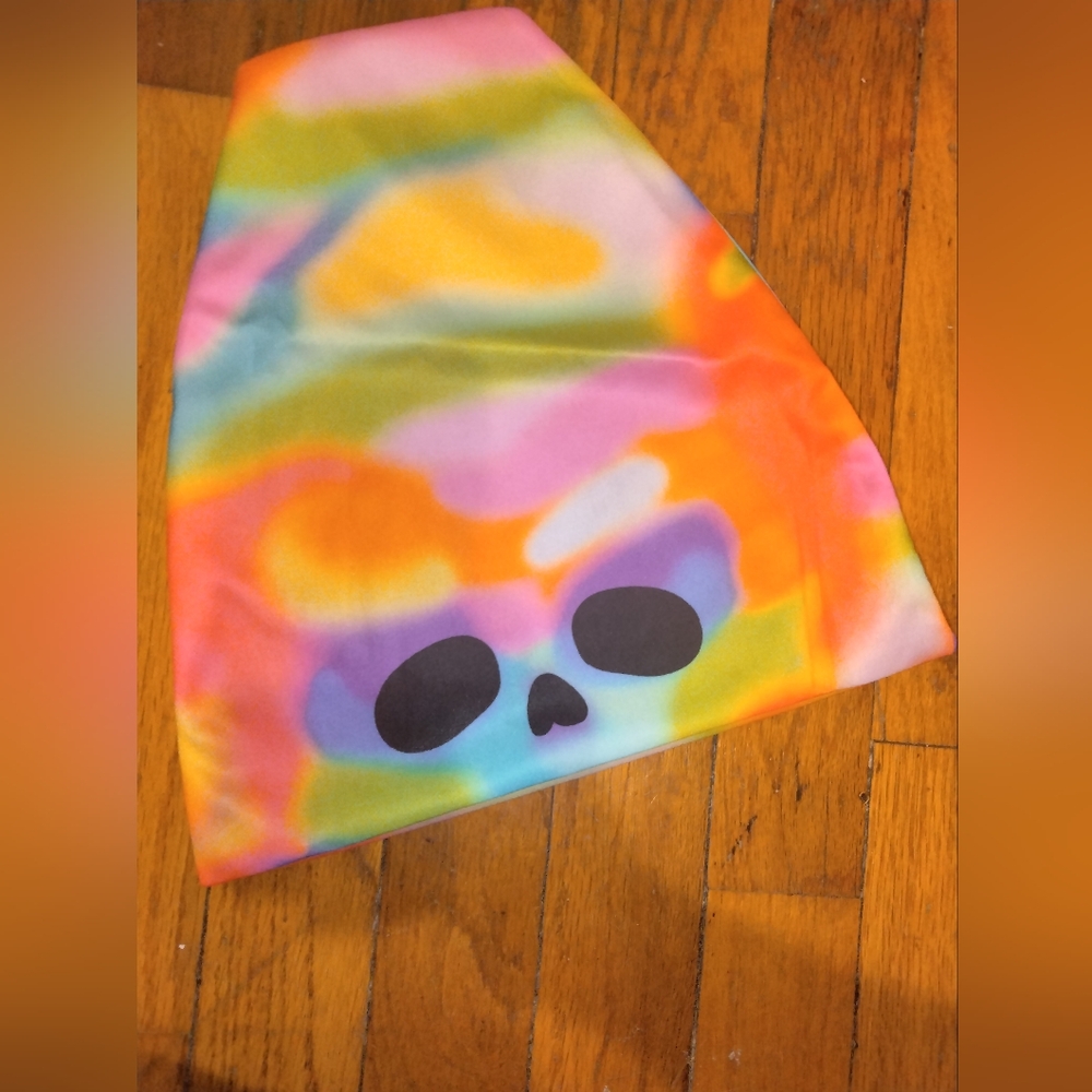 Tie Dye Rainbow Colorful Skull Beanie
